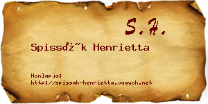 Spissák Henrietta névjegykártya