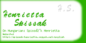 henrietta spissak business card